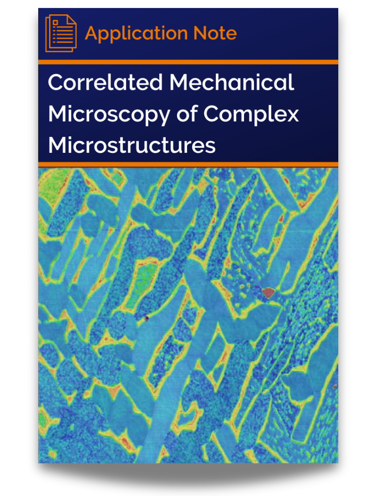 <p>Application note cover featuring microscopy of Seymchan meteorite showing mechanical properties correlated with EBSD orientation and EDX Nickel concentration.</p>
