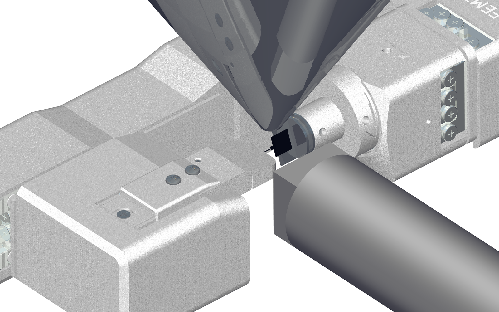 <p>Diagram of FemtoTools Nanoindenter configured for in-situ EBSD analysis.</p>