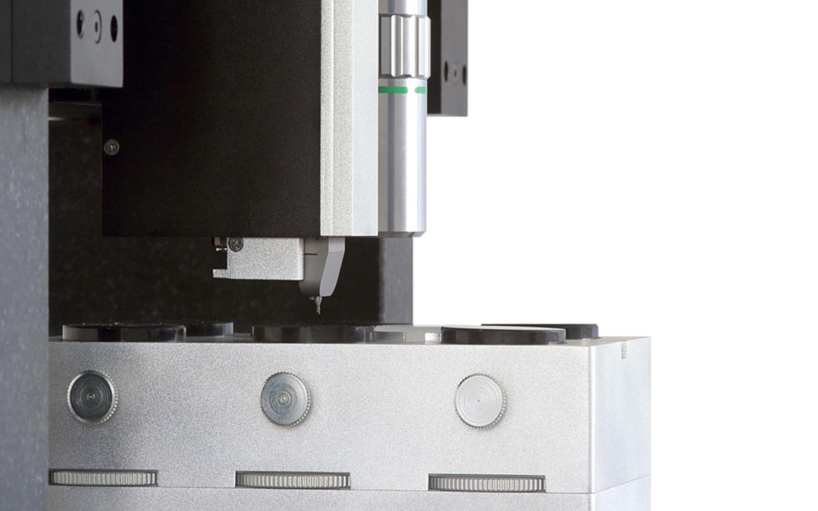 <p>Close-up of i04 Femto-Indenter tip engaged with material for nanomechanical testing.</p>
